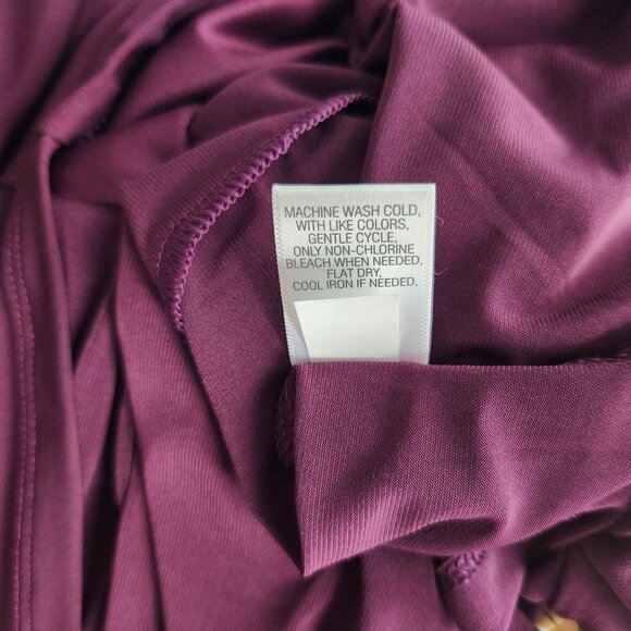 Dana Buchman Purple Runched Blouse Womens L 90s Basic - Picture 9 of 9